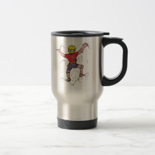 Mug De Voyage Escalade de grimpeur de roche sur le T-shirt