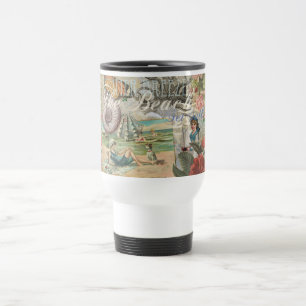 Mug De Voyage été plage vintage pieuvre antique voile