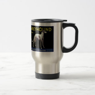 Mug De Voyage Étiquette vintage de citron de chien de lévrier