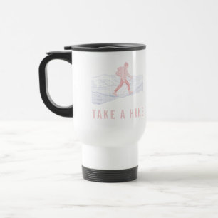 Mug De Voyage Faites une randonnée en bleu et rouge