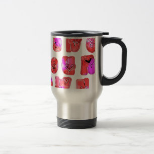 Mug De Voyage Faites votre propre coeur Art Design d'impression