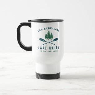 Mug De Voyage Family Lake House Bateau Russe moderne Oar Pine Tr
