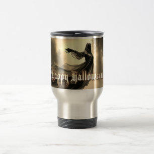 Mug De Voyage Fantôme Féminin Noir dans un Paysage Infernnal - H