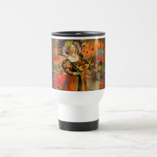 Mug De Voyage Femme Bélier Orange : Collage d'art antique gothiq