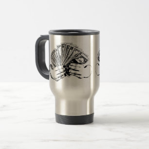 Mug De Voyage Femme Mains tenant de l'argent dollars Bills Cash