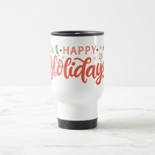 Mug De Voyage Festive Happy Holidays Design