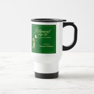 Mug De Voyage Fête de golf de retraite Classique Vert Joueur Dor