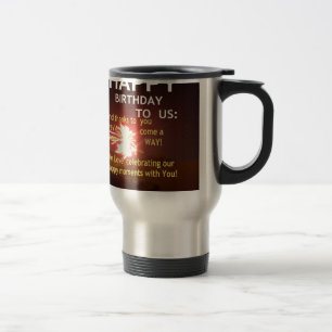 Mug De Voyage Fête Fireworks avec message Merci