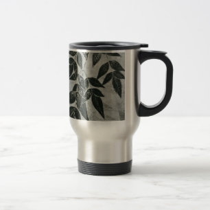 Mug De Voyage Feuilles en noir et blanc