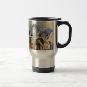 Mug De Voyage Fille Flapper vintage des années 1920 à Paris Art