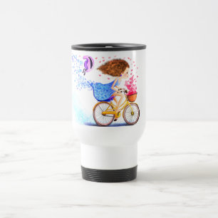 Mug De Voyage Fille romantique avec moto Voyage Mug