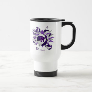 Mug De Voyage filles basketball étoiles violet blanc