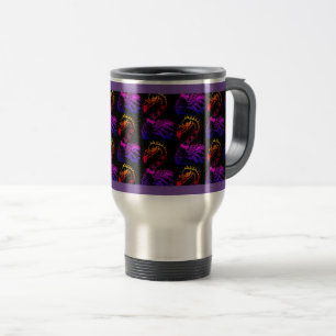 MUG DE VOYAGE FLAMANT ROSE DE ROCKER GOTH PUNK, HAULEURS, CHEVEU