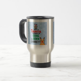 Mug De Voyage Flammes de neige de la cheminée du Père Noël drôle
