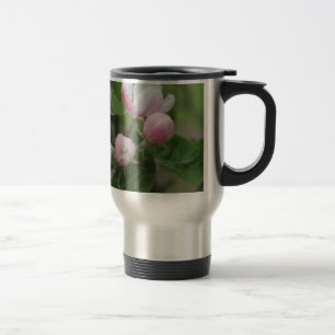 Mug De Voyage fleur de pomme et feuilles verts