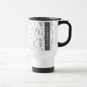 Mug De Voyage Fleurs colorées, Fleurs sauvages, Verdure, Votre N