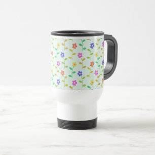 Mug De Voyage Fleurs colorées, Motif Floral, Verdure, Boho