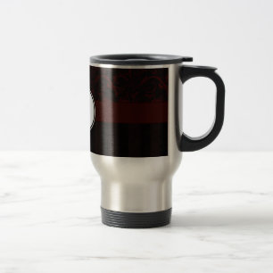 Mug De Voyage Fleurs de cerisier noir et frites avec Monogramme