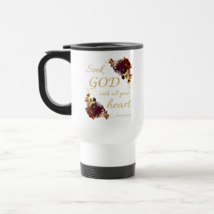 Mug De Voyage Fleurs de foi des femmes : Cherchez DIEU avec tout