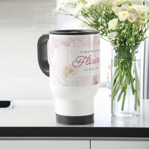 Mug De Voyage Fleurs de pivoine pour la fête des mères Je vous c