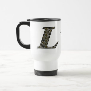 Mug De Voyage Fleurs d'hortensia personnalisées avec initiale de
