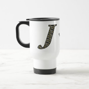 Mug De Voyage Fleurs d'hortensia personnalisées avec initiale de