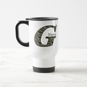 Mug De Voyage Fleurs d'hydrangea personnalisées avec initiale de