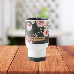 Mug De Voyage Fleurs Pastel Modernes & Cadeau Personnalisé Kraft