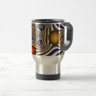 Mug De Voyage Flying Up, Colorful, Modern, Art Fractal Abstrait