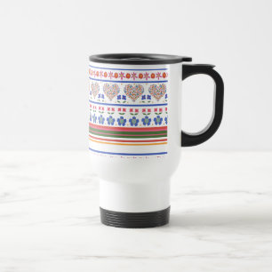 Mug De Voyage Folk Art Floral Coeurs Frontière Sans Déversement