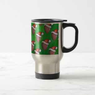 Mug De Voyage Football de Santa Hat sur Vert