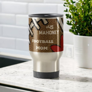 Mug De Voyage Football Maman Numéro personnalisé Nom Cadeau