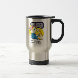 Mug De Voyage Fun Feminist Rose Riveter CAT PERSIST résister