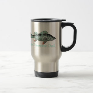 Mug De Voyage Fun Reel Awesome Papa Citation & Poisson Perche co