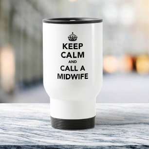 Mug De Voyage Gardez le calme et appelez une sage-femme