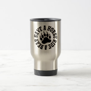 Mug De Voyage Gay Bear Pride Sauver Un Cheval Monter Un Ours - M