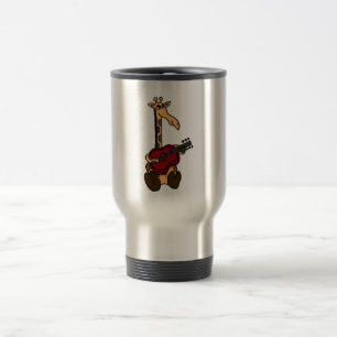 Mug De Voyage Girafe impressionnante de BI jouant la guitare