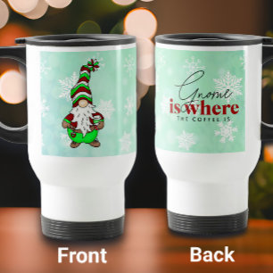Mug De Voyage Gnome est l'endroit où se trouve le café   Noël mi