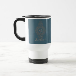 Mug De Voyage Gold Rococo Lotus Ornamental Mandala