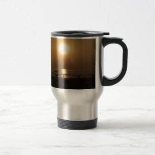 Mug De Voyage Golden Summer Sunset Réflexion sur la plage