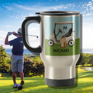 Mug De Voyage Golf personnalisé avec navette de panier