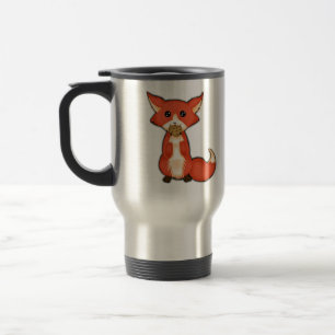 Mug De Voyage Grand Fox observé mignon mangeant un biscuit