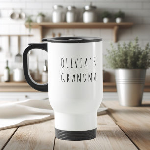Mug De Voyage Grand-mère personnalisée avec photos et nom des en