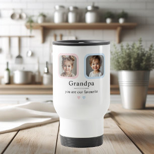 Mug De Voyage Grand-père personnalisé Cadeau photo 2 petits en