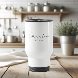 Mug De Voyage Grandma minimaliste EST 2025 Personnalisé
