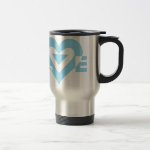 Mug De Voyage Graphique d'amour cool, Bleu