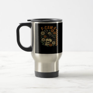 Mug De Voyage Graphisme vintage F-Caw-F Corbeau