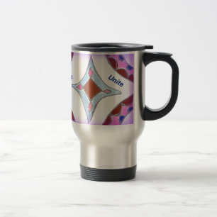 Mug De Voyage "Gratitude Peace Love Unite" Mandala Art Imprimer