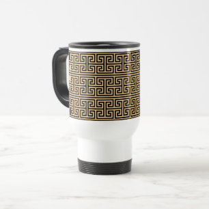 Mug De Voyage Grec Meander Carré clé H Motif Brown