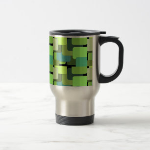 Mug De Voyage Green Emerald Lime Jade Moderne Abstrait